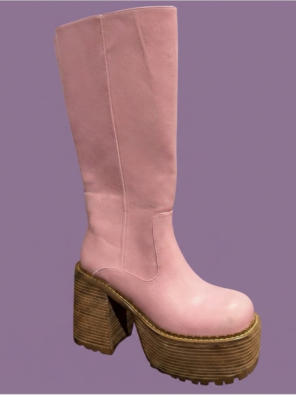 Dolls Kill x Sugar Thrillz - Vintage Soul Knee High Boots - Pink